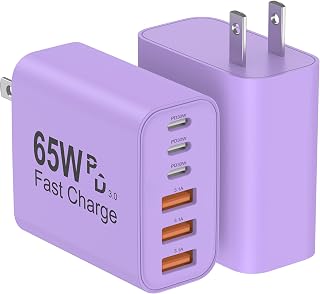 Bloc de Chargeur USB C 2-Pack 65W 6 Ports — Chargeur Rapide Usb C