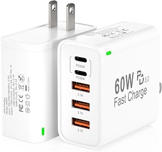 60W 5-Port USB C Fast Charger Block with PD 3.0 — Fast Charger Usb C