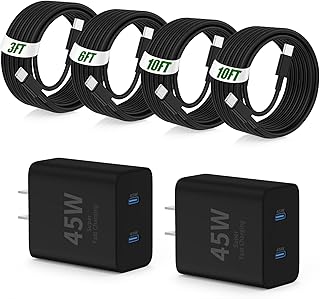 45W Samsung USB C Fast Charger with Dual Ports and Long Cable — Fast Charger Usb C