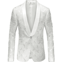 Veste de dîner en tuxedo blanc à col châle Alberto Nardoni — Costumes et vestons pour hommes