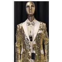 Blazer Tuxedo Blanc et Or pour Homme