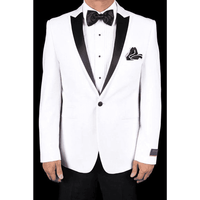 Veste de dîner slim fit blanche pour homme Alberto Nardoni