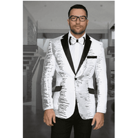 Alberto Nardoni Men's Shiny Sequin 1 Button Black Dinner Jacket — Mens Suits & Blazers