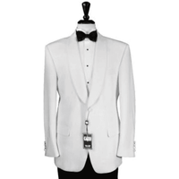 Veste de dîner en blanc 1 bouton pour homme Châle