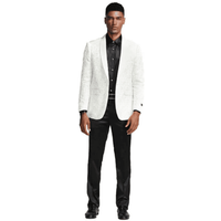 Cream Paisley Blazer - Off White Dinner Jacket - Ivory Sport Coat — Mens Suits & Blazers