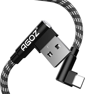Agoz 4-inch USB C Fast Charger Right Angle Cable for Samsung Galaxy — Fast Charger Usb C