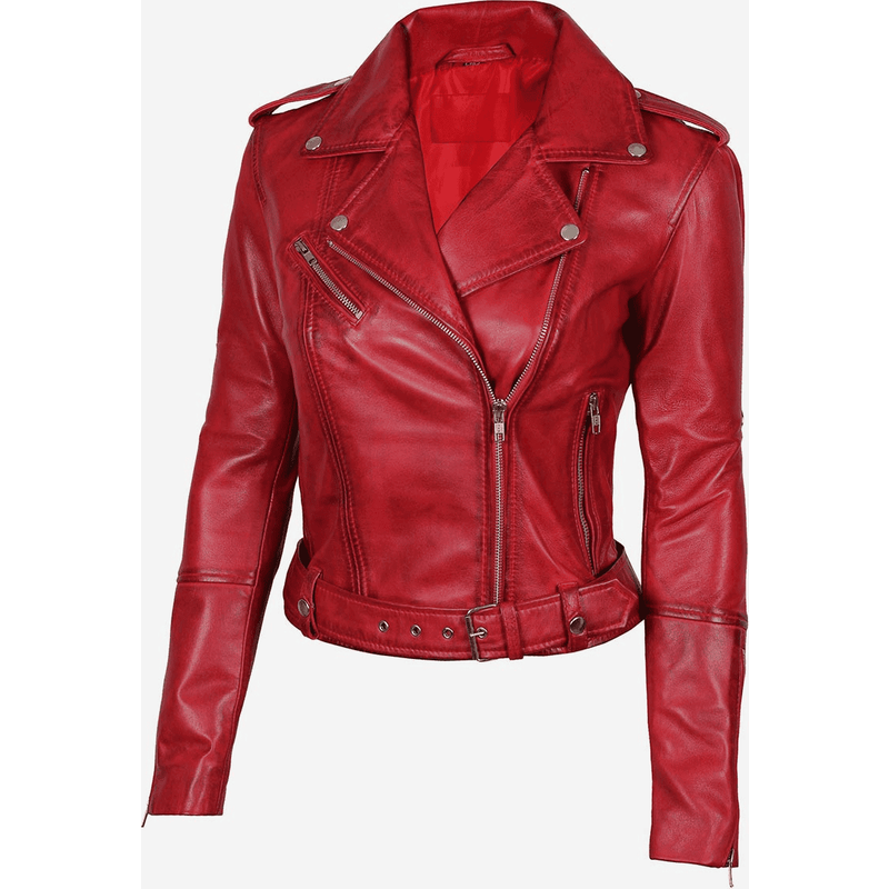 Veste en cuir de marron — Blousons et vestes légères