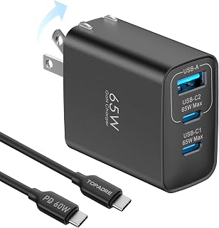 65W USB C Fast Charger Block with 3 Ports and Indicator Light — Fast Charger Usb C