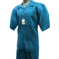 Alberto Nardoni Men's Sky Blue Linen Suit