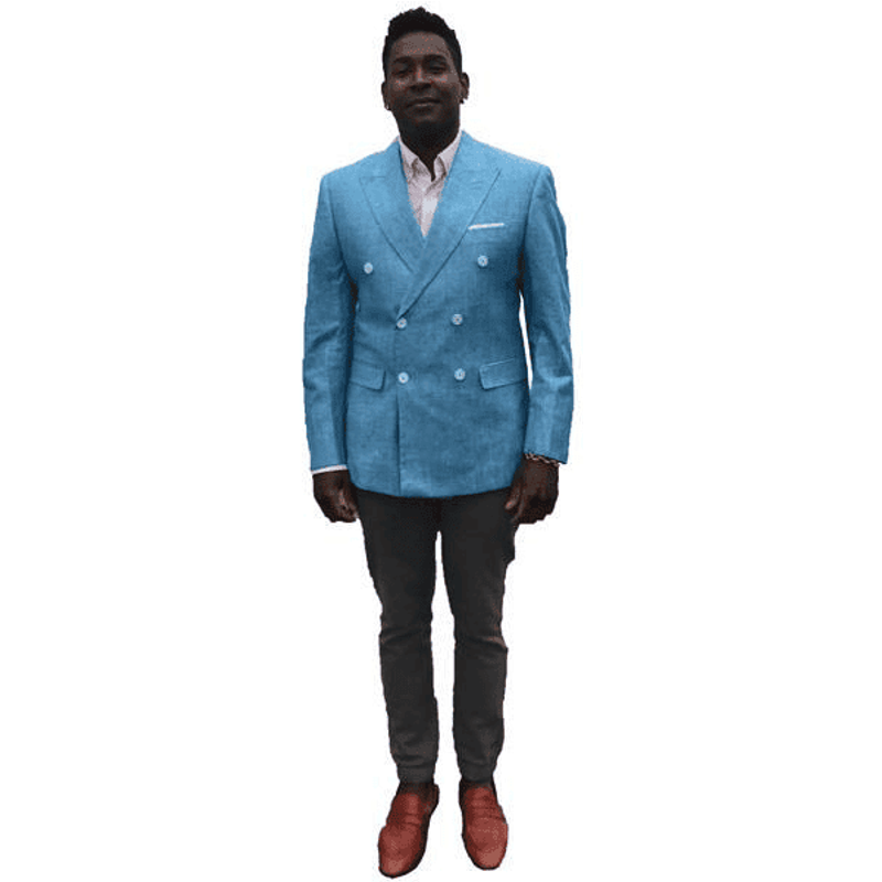 Costume de lin bleu pour hommes — Costumes et vestons pour hommes