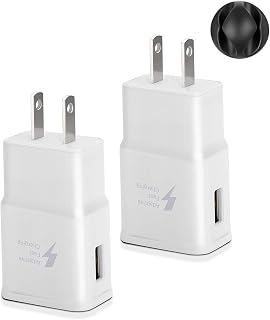 Chargeur mural rapide USB adaptable pour appareils Samsung Galaxy (2 paquets)