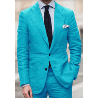 Costume de lin bleu pour hommes