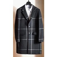 Manteau à carreaux marron pour homme