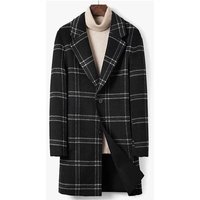 Hommes Couleurs brunes Plaid Pardessus