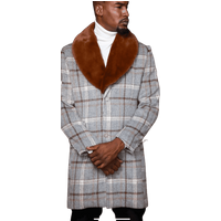 Men's Brown Plaid Overcoat — Fashion Accessories
