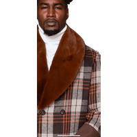 Manteau à carreaux brun pour hommes AlbertoNardoniStore — Veste d'hiver Hommes
