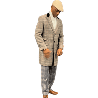 Hommes Couleurs brunes Plaid Pardessus