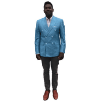 Alberto Nardoni Men's Sky Blue Linen Suit