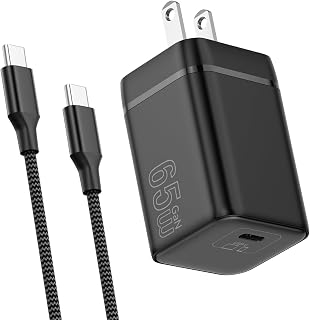 65W USB C Charger with 6.6FT Cable for iPhone, MacBook, Galaxy — Fast Charger Usb C