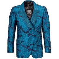 Tiffany Blue Double Breasted Suit with Shawl Lapel