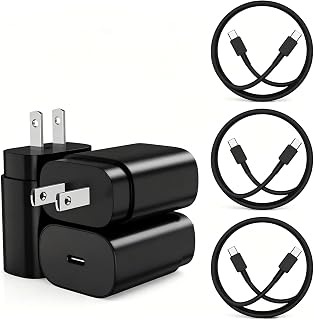 Chargeur USB-C 25W pour Samsung Galaxy avec 3 câbles Type C
