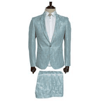 Tiffany Blue Slim Fit Suit with Matching Vest