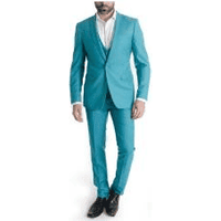 Tiffany Blue Men's Slim Suit with Unfinished Pants