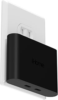 Chargeur USB-C iHome 40W, Adaptateur mural à double port de charge rapide