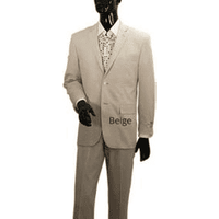 Costume en Lin Tan pour Hommes avec Revers Noté et Fermeture à Deux Boutons