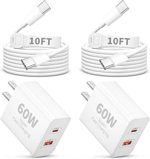 iPhone 17/17 Pro Max Charger 2 Pack, 60W USB C Charger Block