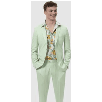Alberto Nardoni Men's Green Linen Suit