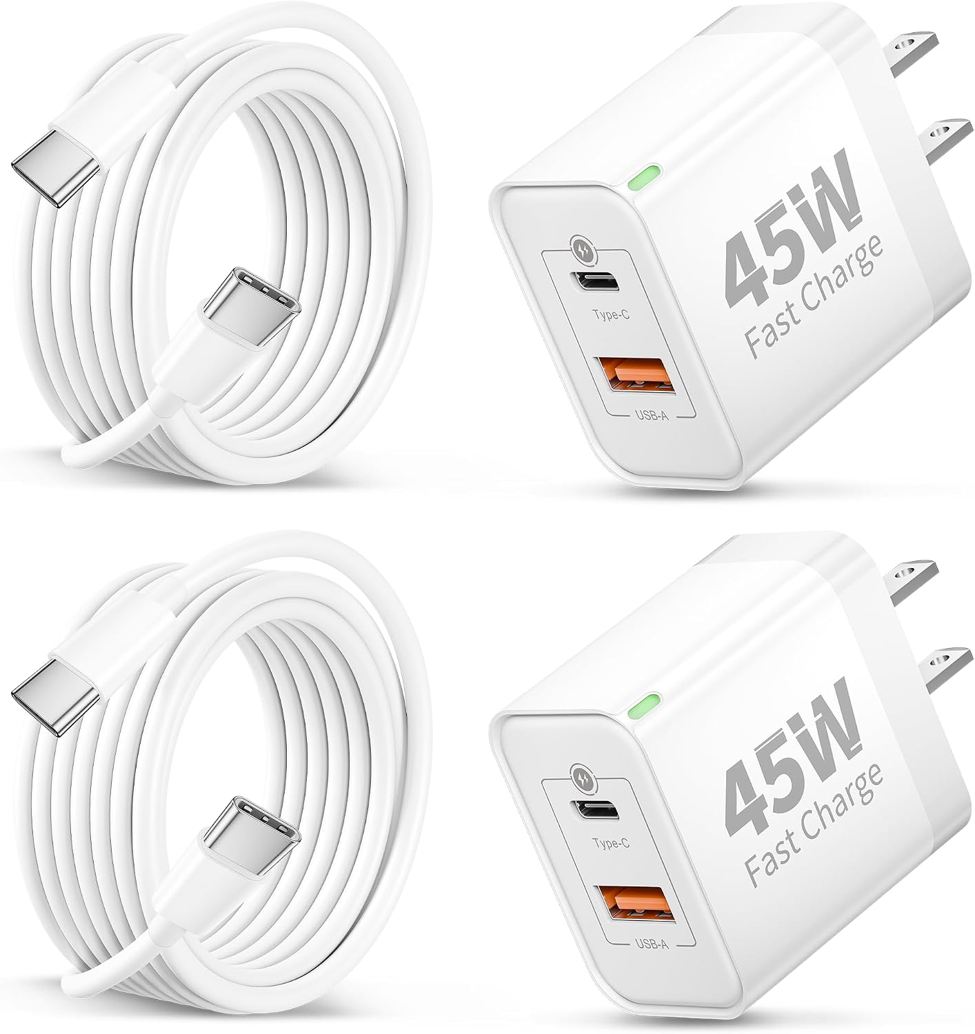 Chargeur rapide 45W USB C pour iPhone 17/17 Pro Max, 2 pièces — Chargeur Rapide Usb C