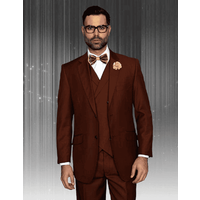 Alberto Nardoni Men's Regular Fit Wool Suit with Pleated Pants