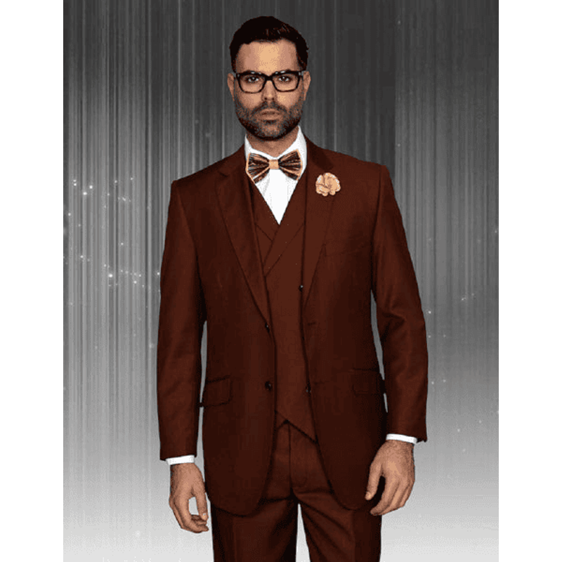 Alberto Nardoni Men's Regular Fit Wool Suit with Pleated Pants — Mens Suits & Blazers