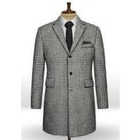 Houndstooth Overcoat - Houndstooth Topcoat - Houndstooth Car Coat — Winter Jacket Men