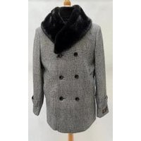 Men's Houndstooth Plaid Overcoat - Gray — Winter Jacket Men