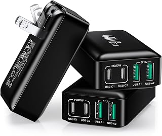 Chargeur mural USB C rapide 3 pièces 40W 4 ports pliable