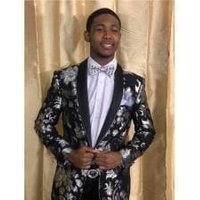 Men's Paisley Tuxedo in Silver and Black