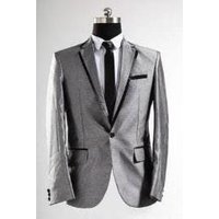 Tuxedo de Mariage Paisley pour Hommes Alberto Nardoni - Noir et Argent — Costumes et vestons pour hommes