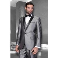 Paisley Wedding Tuxedo Black and Silver Suit