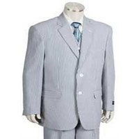 Alberto Nardoni Men's Light Blue Pinstripe Suit