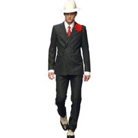 Veste à Double Boutonnage à Rayures pour Hommes en Noir
