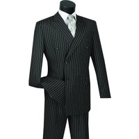 Costume à Rayures pour Hommes à Double Boutonnage en Noir — Costumes et vestons pour hommes
