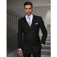 Costume en Laine Classique pour Hommes à Double Boutonnage - Noir