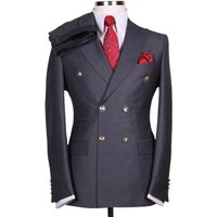 Alberto Nardoni Men's Modern Fit Double Breasted Wool Suit — Mens Suits & Blazers