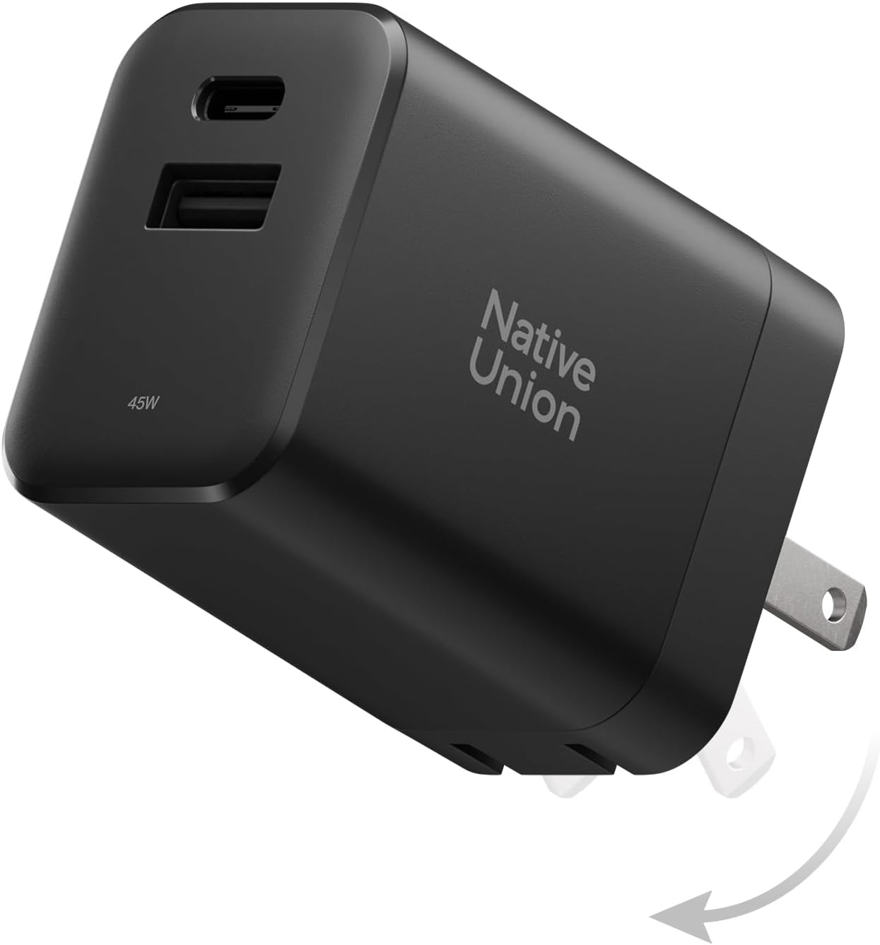 Chargeur rapide Native Union GaN PD45W – Chargeur de voyage à deux ports USB-C et USB-A — Chargeur Rapide Usb C