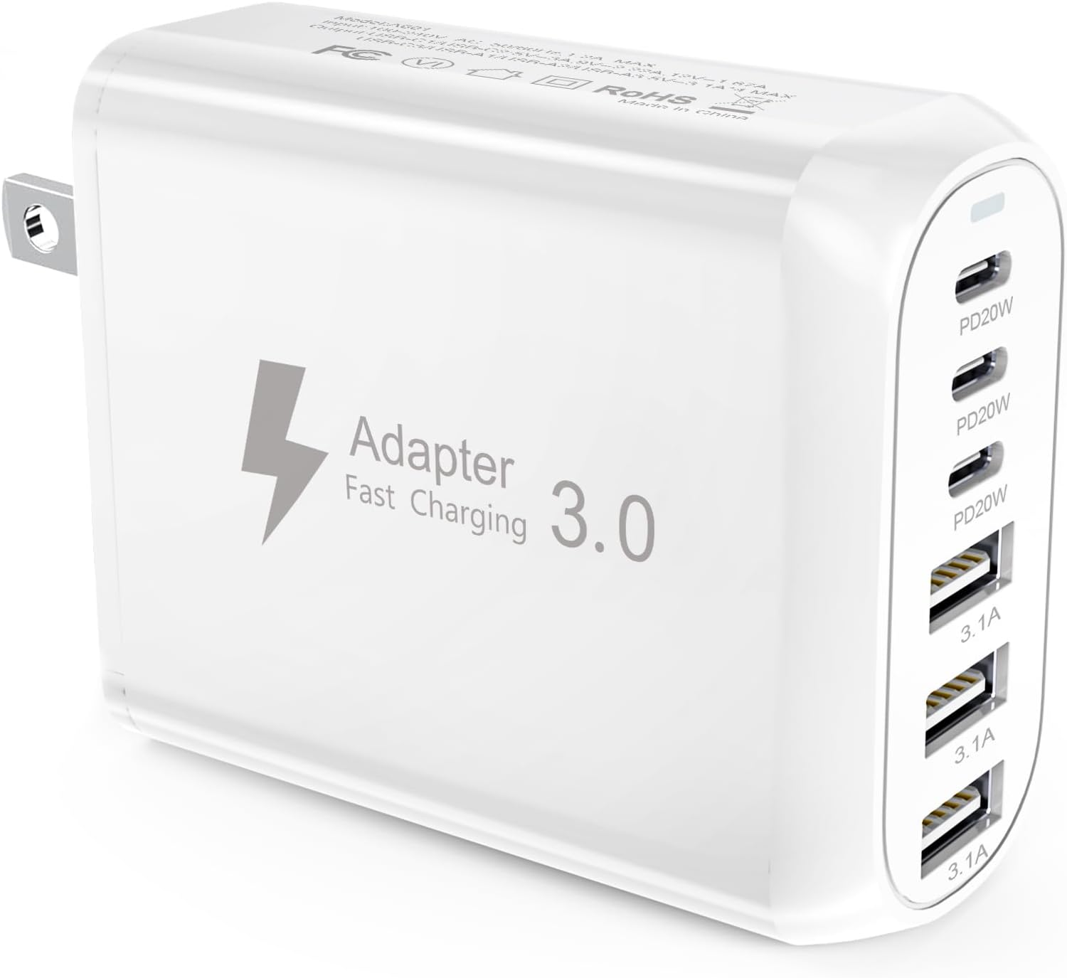Bloc de chargeur USB C 60W avec 6 ports de charge rapide — Chargeur Rapide Usb C