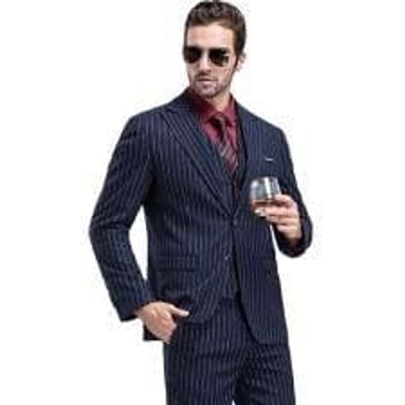 Alberto Nardoni Men's 2 Button Vented Jacket and Pleated Pant Suit — Mens Suits & Blazers