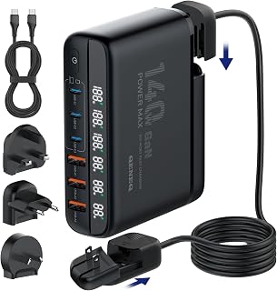 GaN 140W USB C Charger Block 6-Port Fast Charging Station