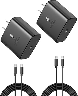 45W Fast Charger USB C 2-Pack with 10FT Cables for Samsung and iPhone